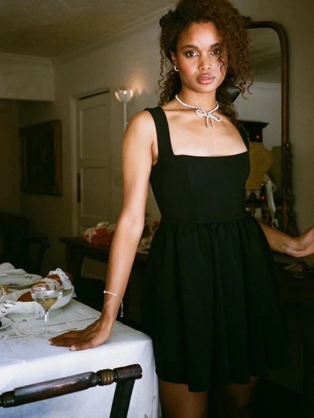 LPA Giovanna Mini Black Dress Size S - Picture 4 of 11